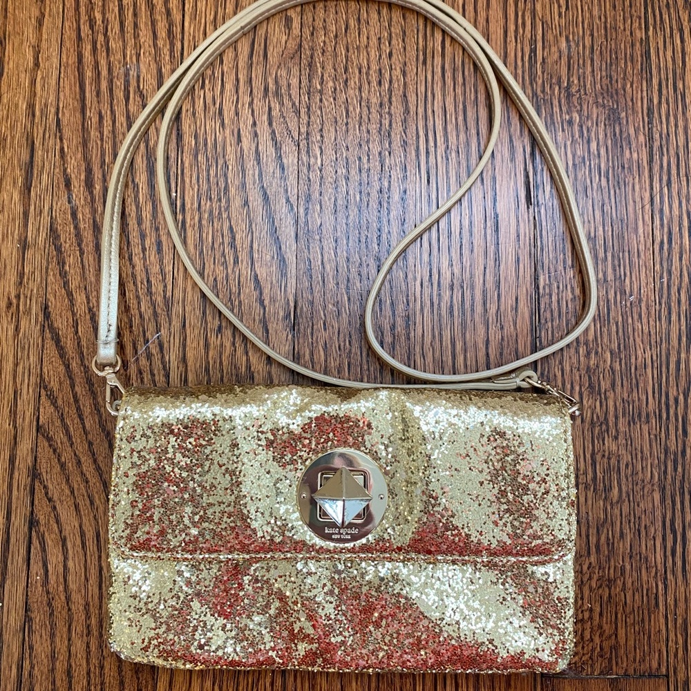 Sparkly Gold Envelope Clutch/Shoulder Bag